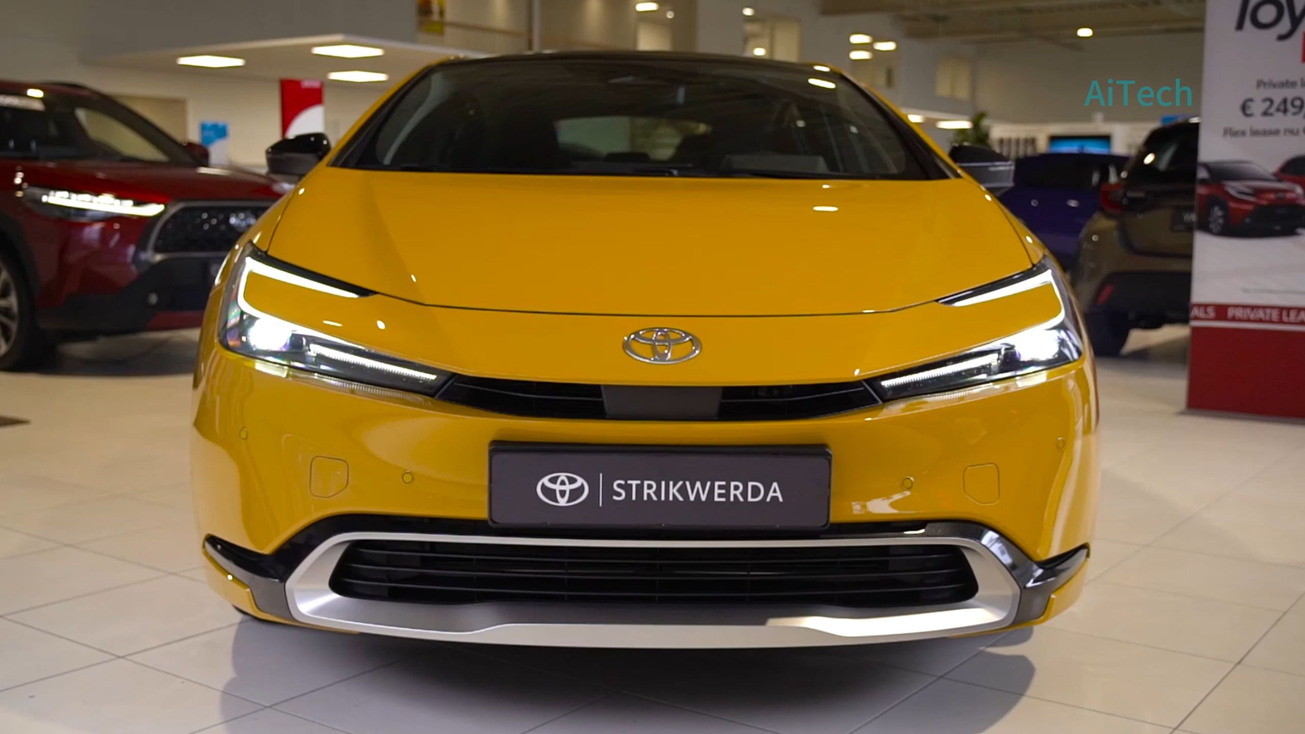 丰田toyota 普锐斯 2023 亮黄色,带你一览到底