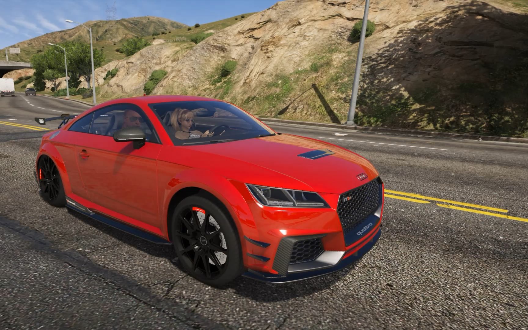 最强光影超真实画质【美女开奥迪跑车】_哔哩哔哩_bilibili