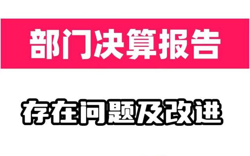 部门决算报告存在问题及改进哔哩哔哩bilibili