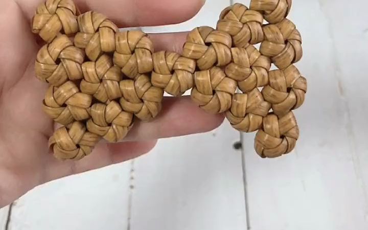 【藤编教程】六角花蝴蝶结来啦