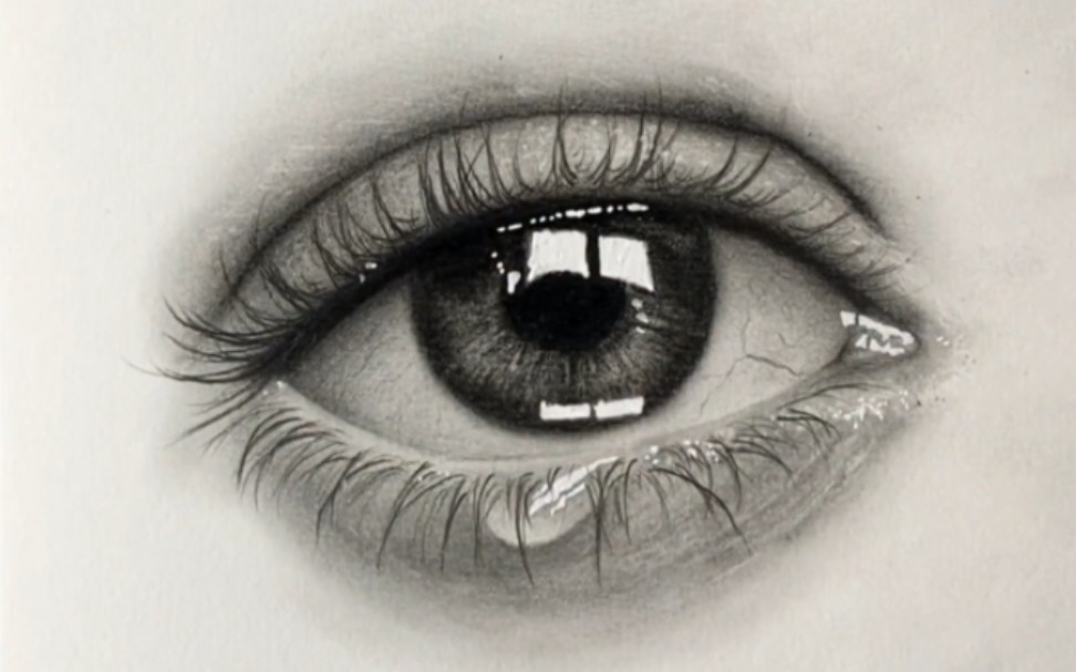 素描哭泣的眼睛画法图片