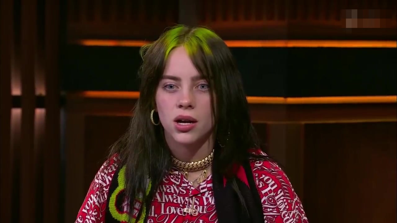 billieeilish碧梨做客俄罗斯脱口秀今夜乌尔甘特看颜听歌纯享版