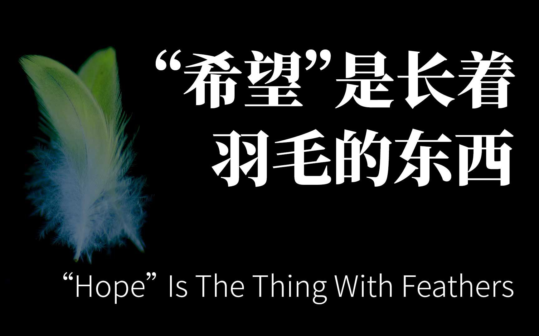 [英文诗朗诵] 希望是长着羽毛的东西 (Hope Is The Thing With Feathers)(艾米莉ⷧ‹„金森)哔哩哔哩bilibili