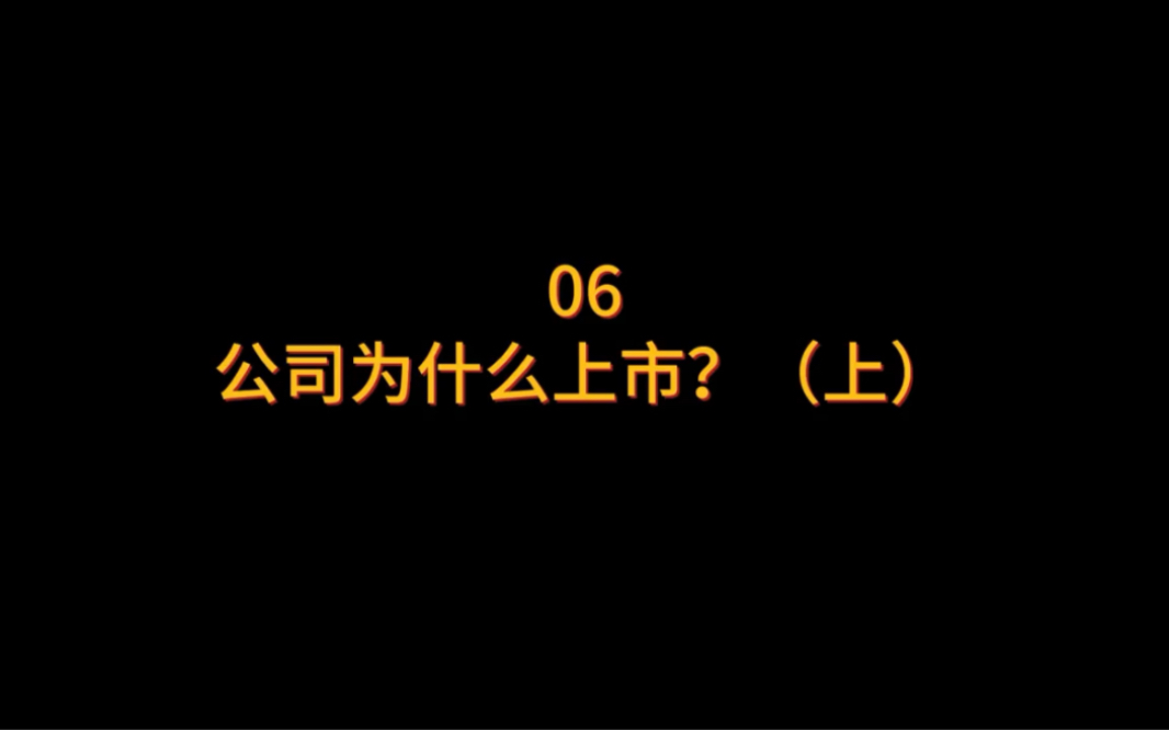 公司为什么要上市?(上)哔哩哔哩bilibili