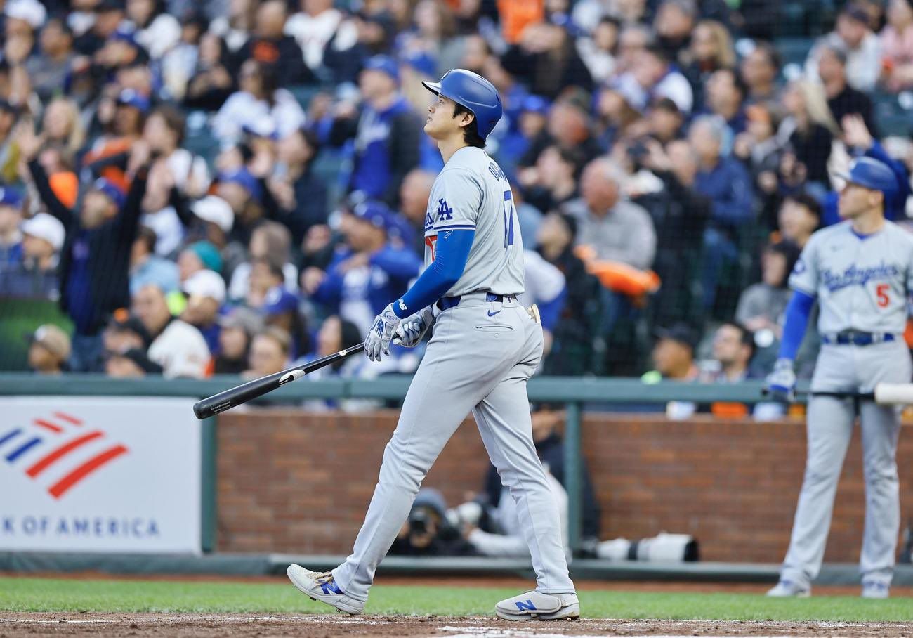 今日大谷翔平5-3 赛季第12轰 赛季第16支二垒安打