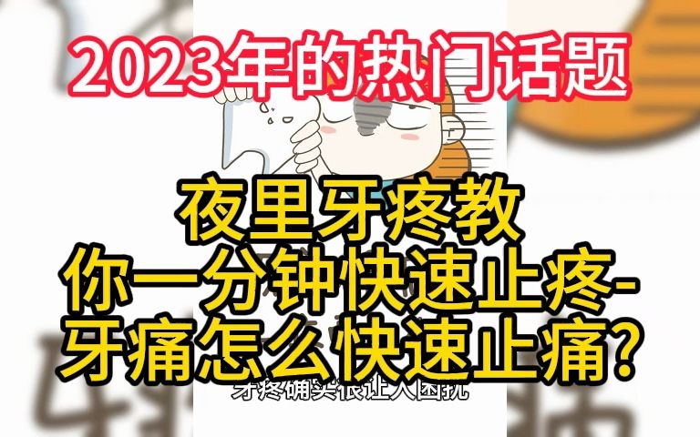 2023年的热门话题 夜里牙疼教 你一分钟快速止疼 牙痛怎么快速止痛?哔哩哔哩bilibili