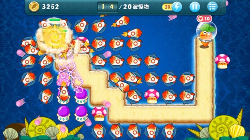 《保卫萝卜》深海-12 金萝卜 全清攻略(重录)