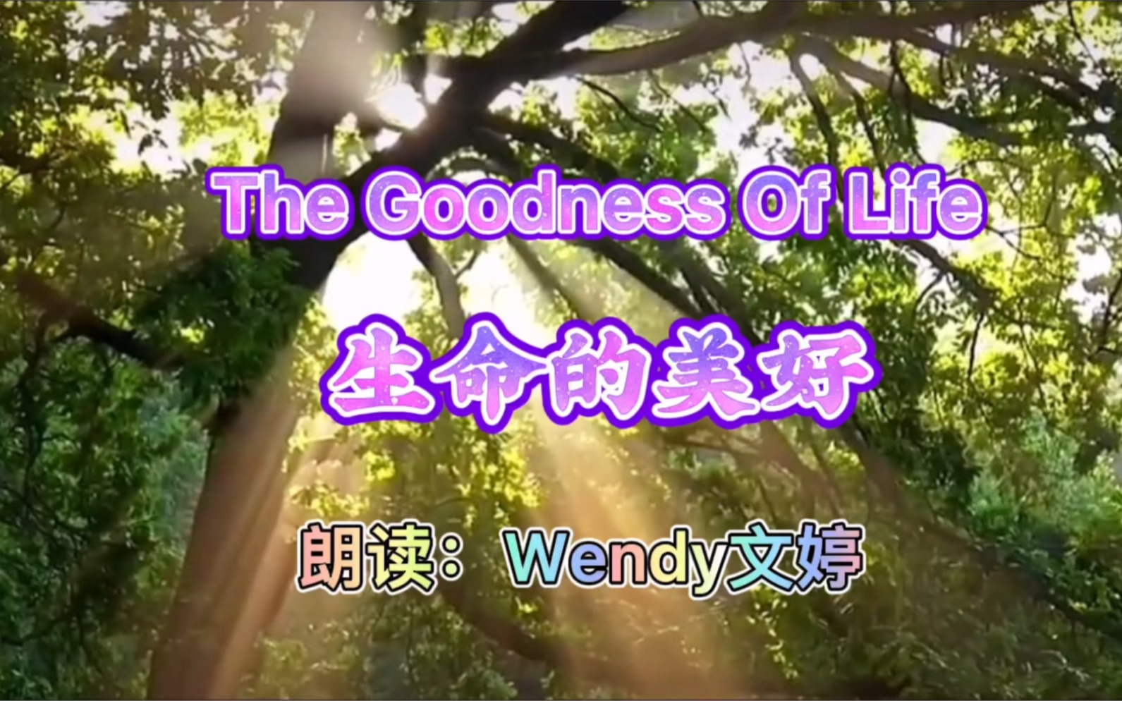 英文美文 励志治愈篇 《生命的美好》the Goodness Of Life哔哩哔哩bilibili