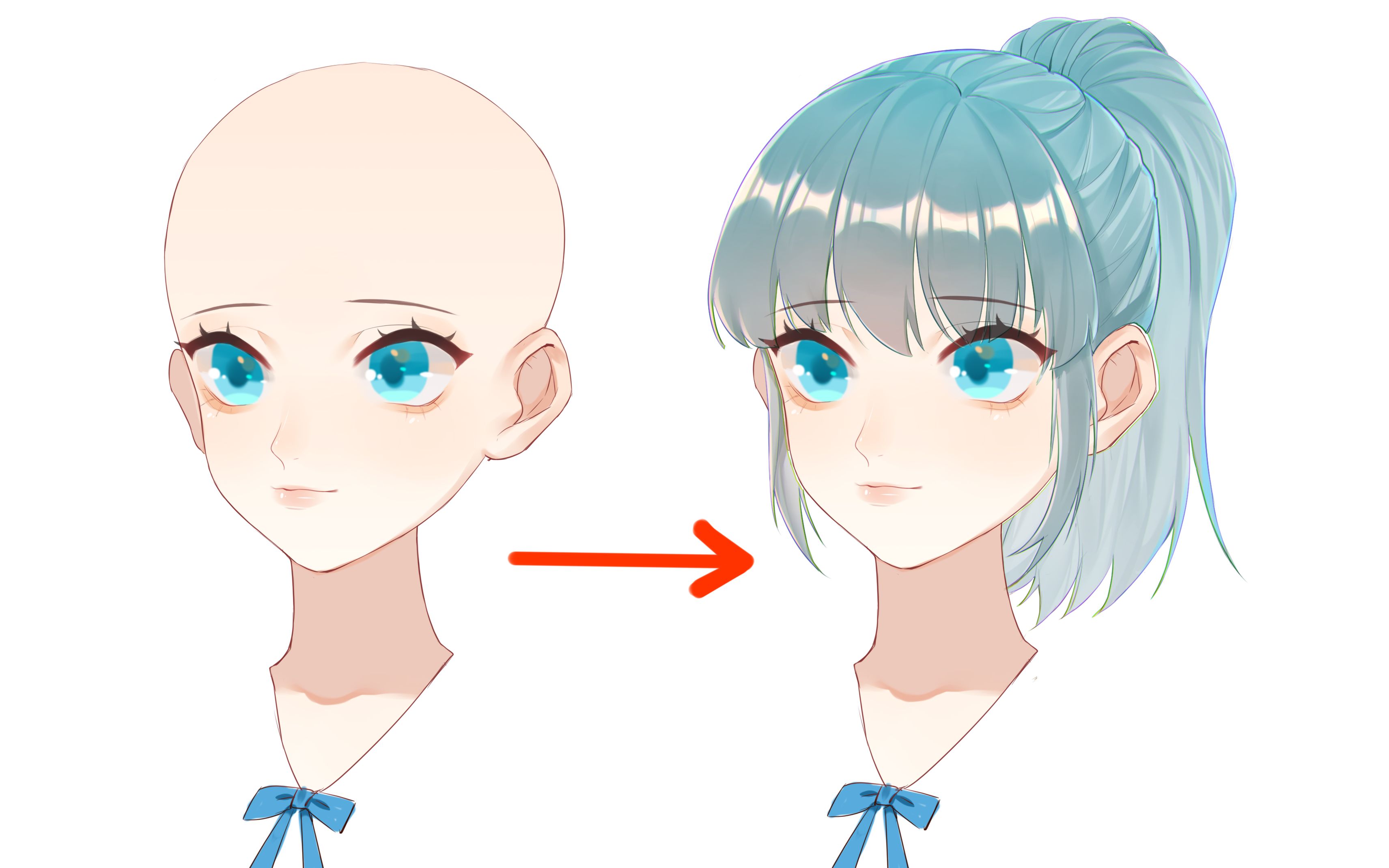 【绘画教程】新手向超简单板绘赛璐璐头发塑造教程_哔哩哔哩 (゜-゜)