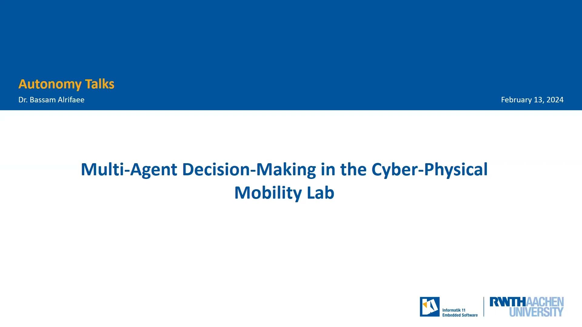 autonomy talks - multi-agent decision-making in the cyber