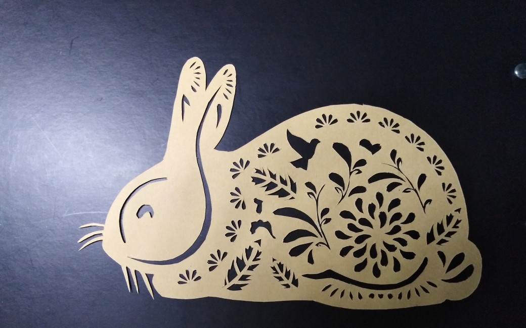 刻纸小兔子见证一只小兔子如和不完整诞生