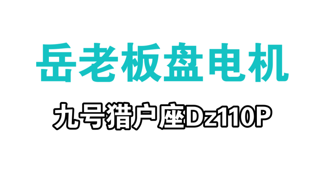 岳老板盘电机,九号猎户座Dz110P电机测评哔哩哔哩bilibili