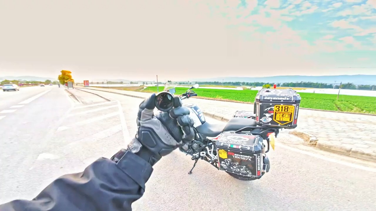大疆action4 #透过nd滤镜看世界 #第一视角 #机车 #风和自由