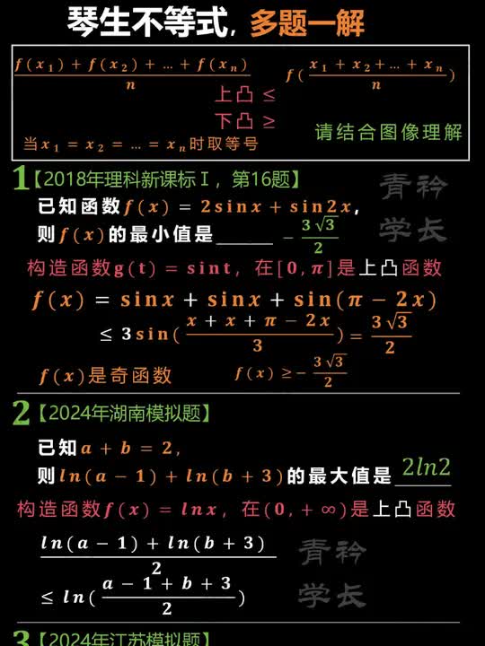 藏在教材里的琴生不等式,成绩在100分以上的同学可以看一下. #琴生不等式哔哩哔哩bilibili