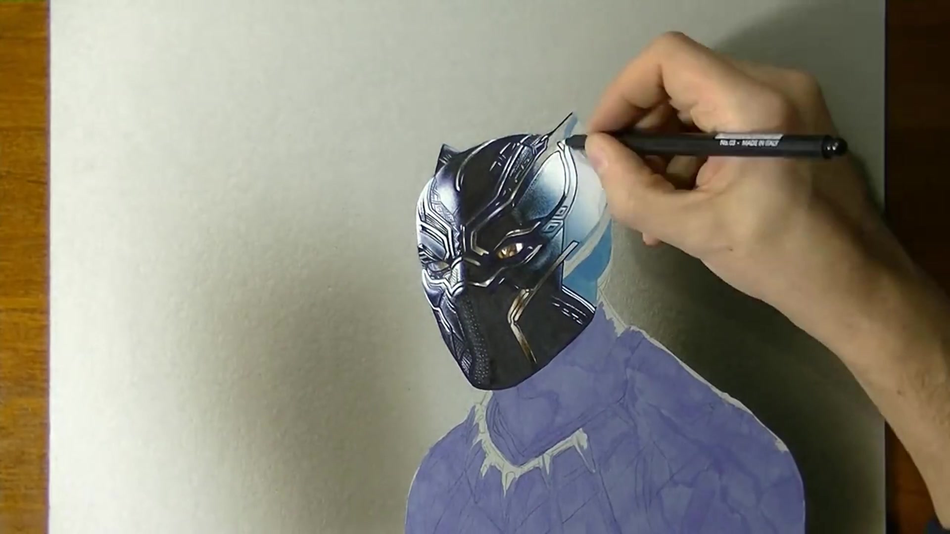 超写实绘画:漫威「黑豹」