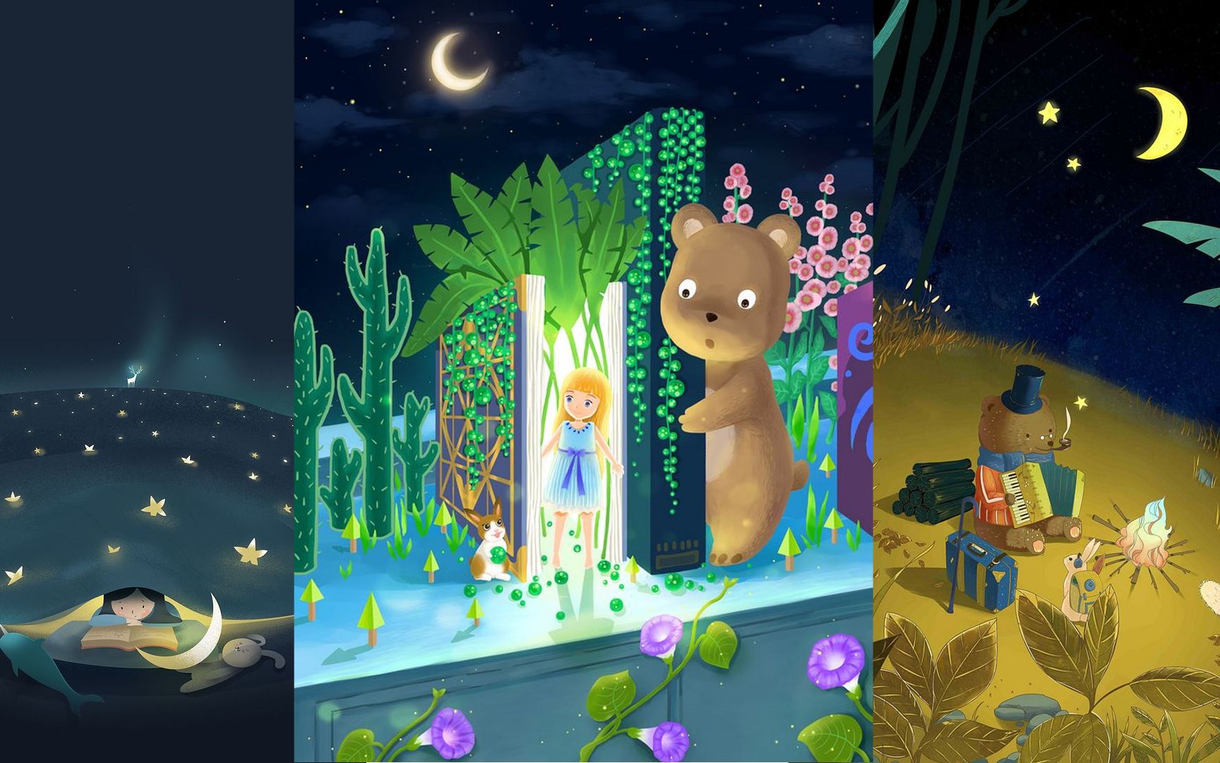 老爷爷讲安徒生童话月亮看见了什么没有画的画册英文