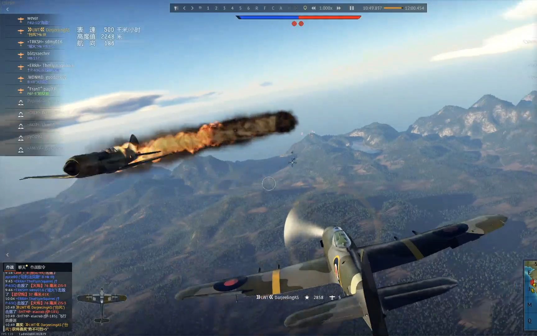 【战争雷霆】英国"台风"mk-1b历史模式卡雷姆斯卡亚5杀