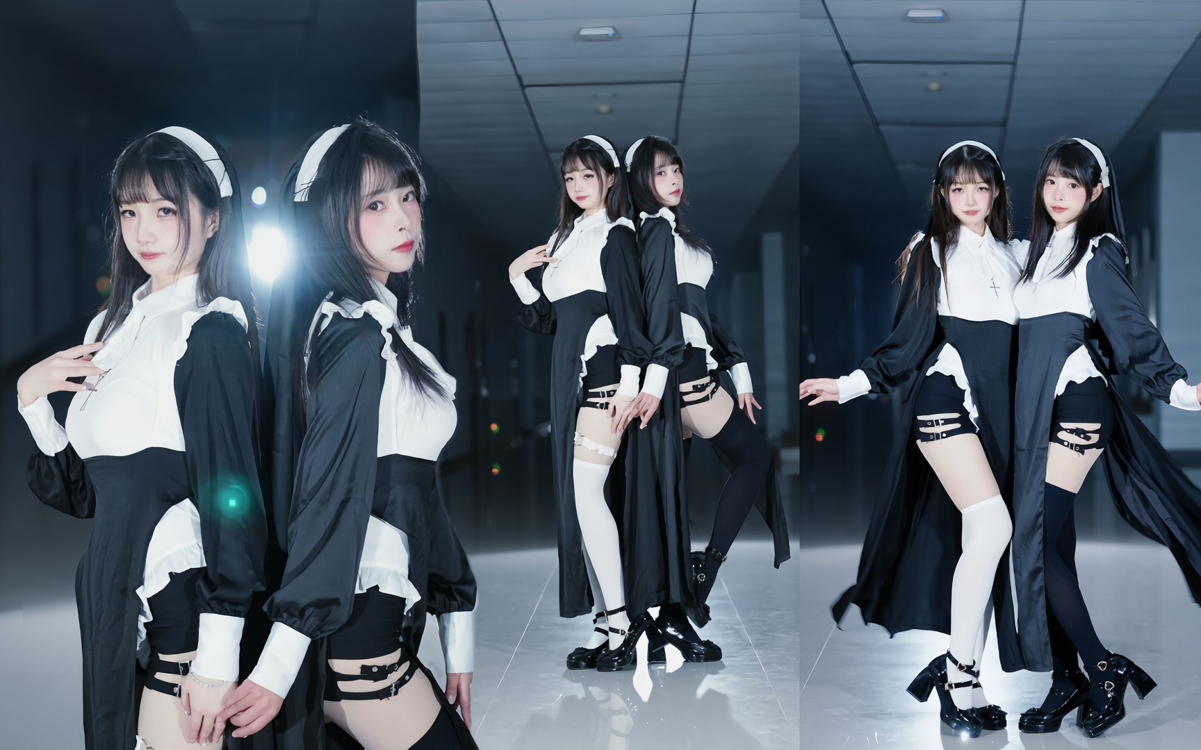 黑白修女双胞胎,真是又屑又可爱~傲慢舞96