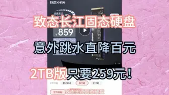 Download Video: 致态长江固态硬盘突发大额券！259就买到2T！比双11便宜！最新优惠教程来了！太香了！