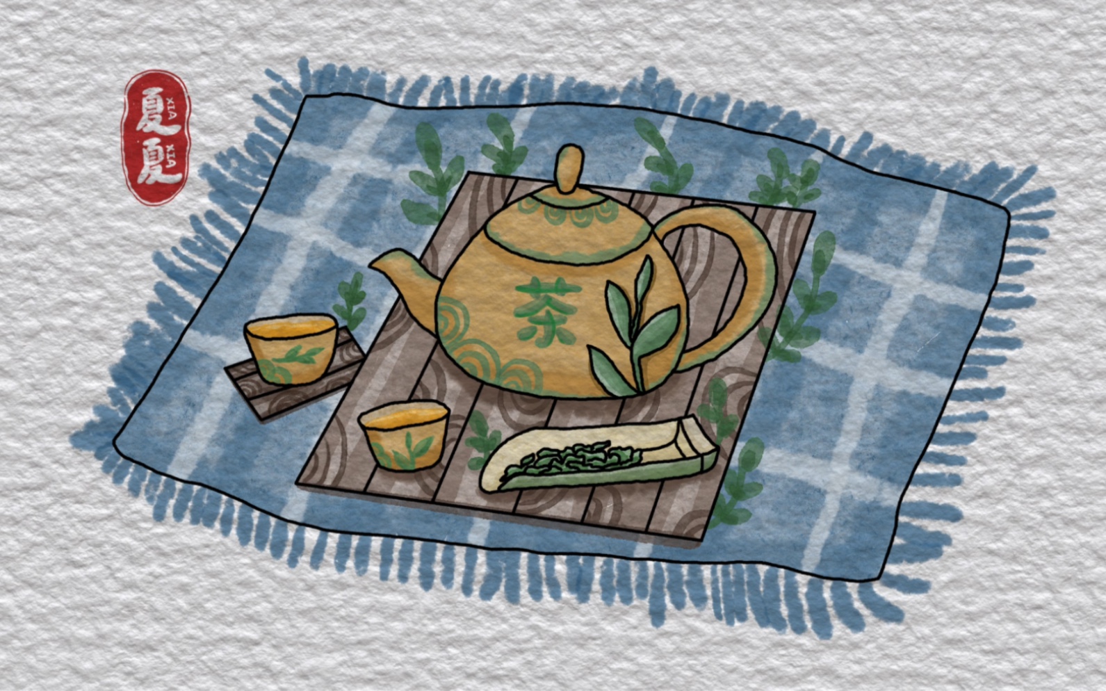 茶壶简笔画 涂色图片