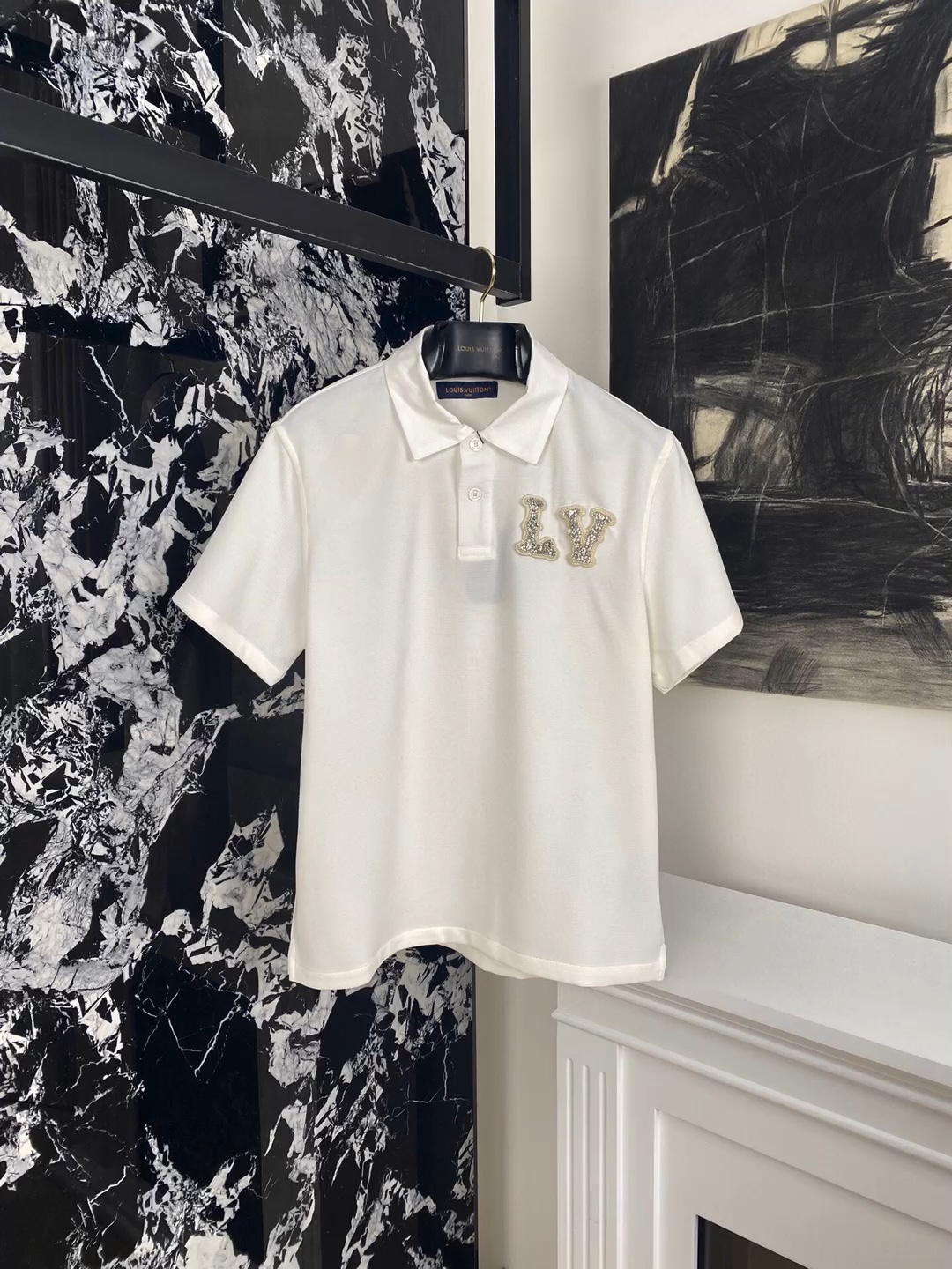 lv路易威登高仿串珠绣饰polo衫