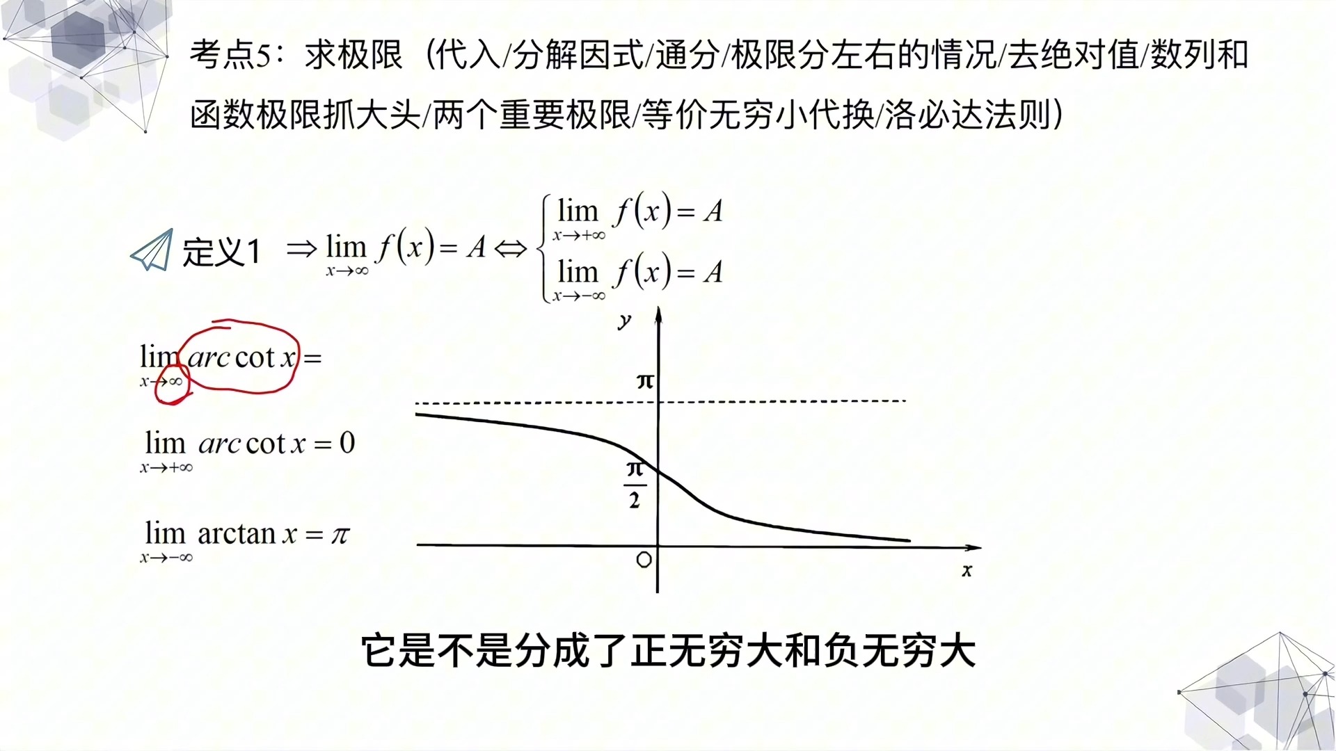 考点5:求极限2(函数极限定义1)