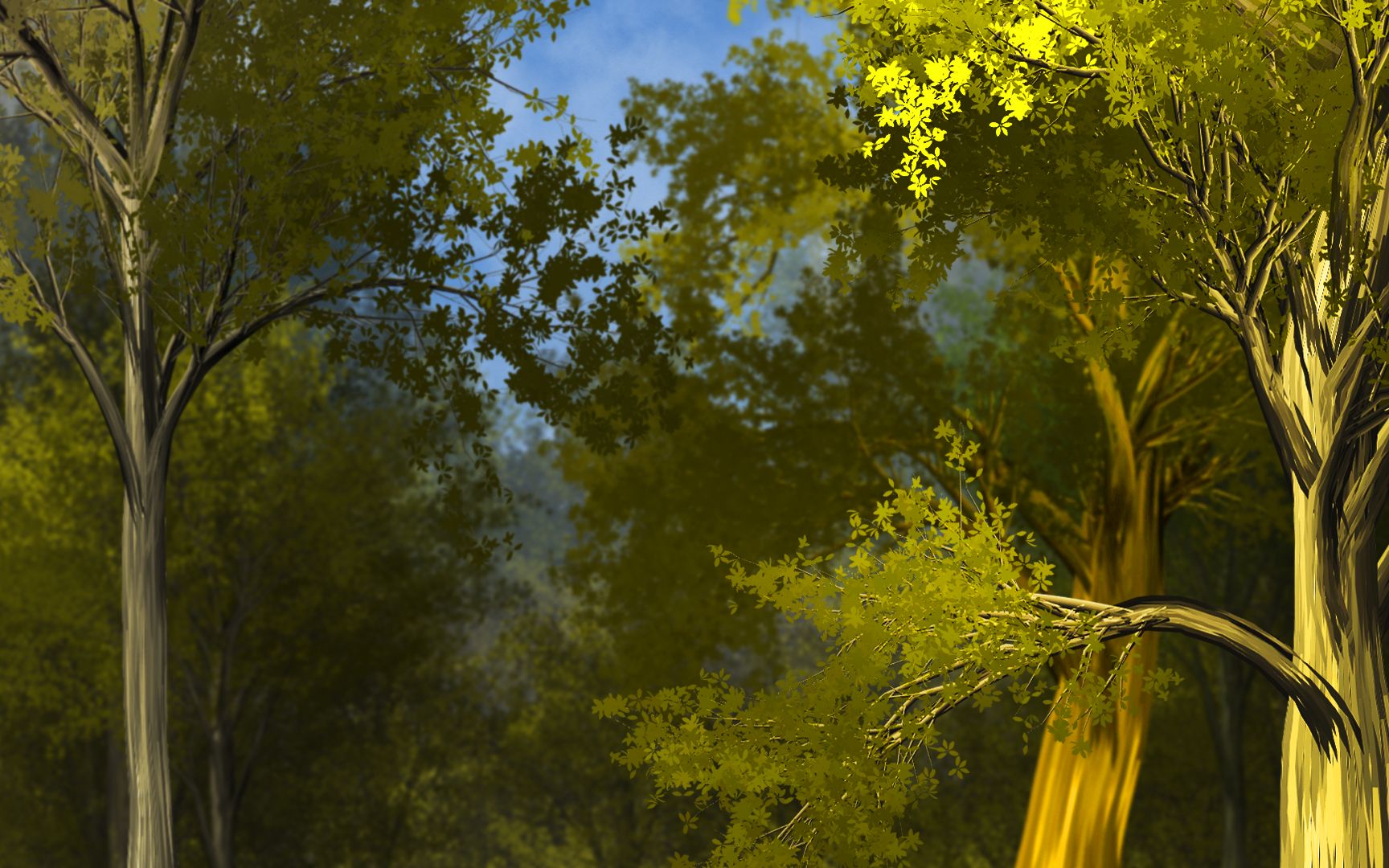 用ps画一片树林有多快