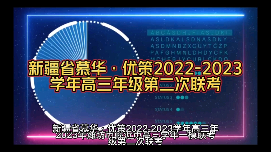 满分试题!新疆省慕华ⷮŠ优策20222023学年高三年级第二次联考资料哔哩哔哩bilibili