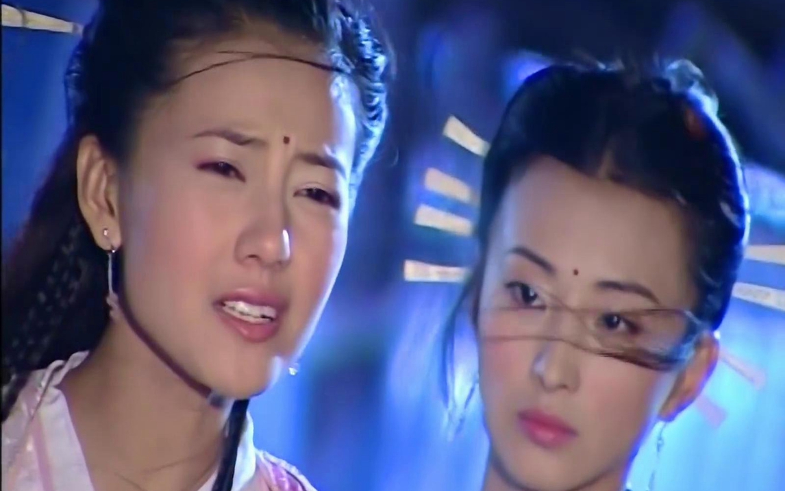 倚天屠龙记:芷若拒不说出机密,丁敏君咄咄逼人,无忌还偷看呢!