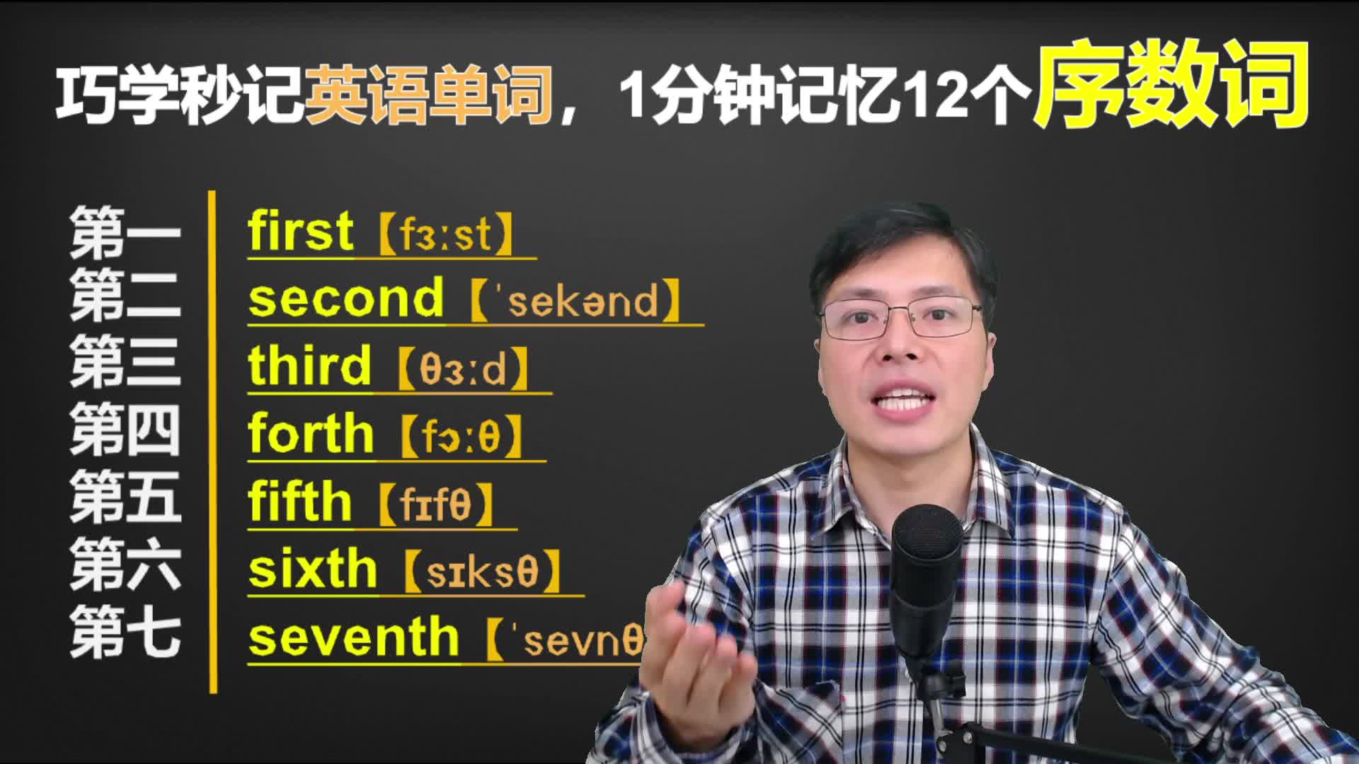 如何记忆英语单词?跟山姆老师一口气学12个序数词,掌握标准发音哔哩哔哩bilibili