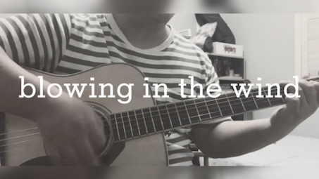 [图]弹唱练习：《blowing in the wind》cover：Bob Dylan（live）