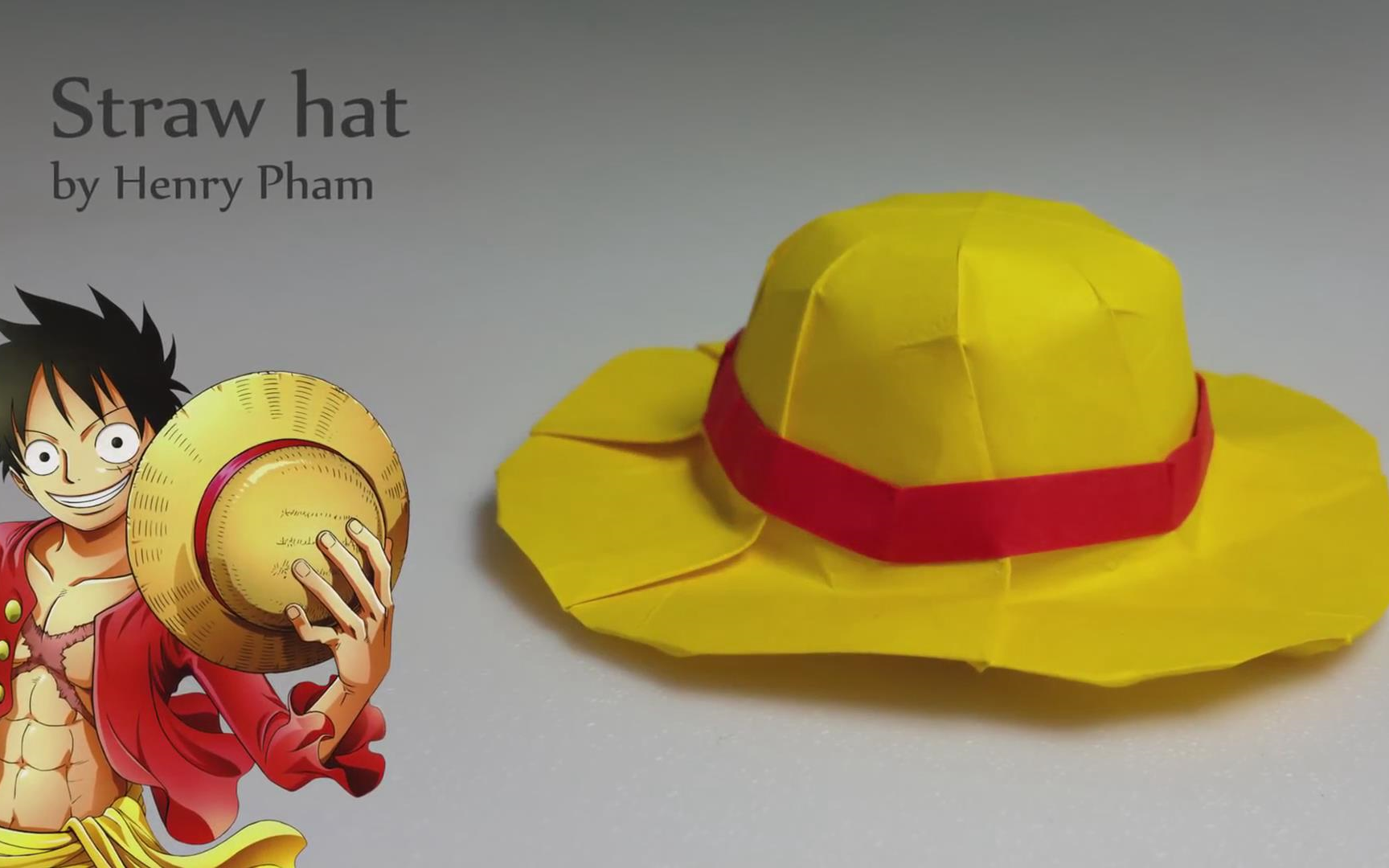 折纸搬运海贼王草帽设计henryph55m视频制作henryorigami