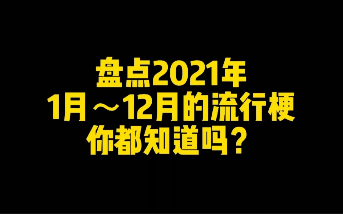 盘点2021年1月到12月的流行梗!你还记得几个?哪个你印象最深?哔哩哔哩bilibili