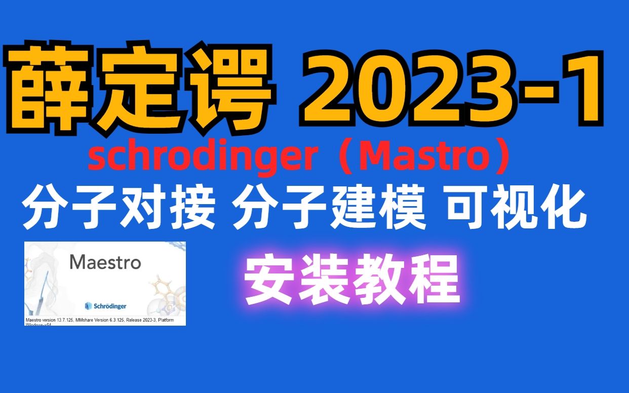 薛定谔 Mastro20231和autodocktool【分子对接】软件安装教程哔哩哔哩bilibili