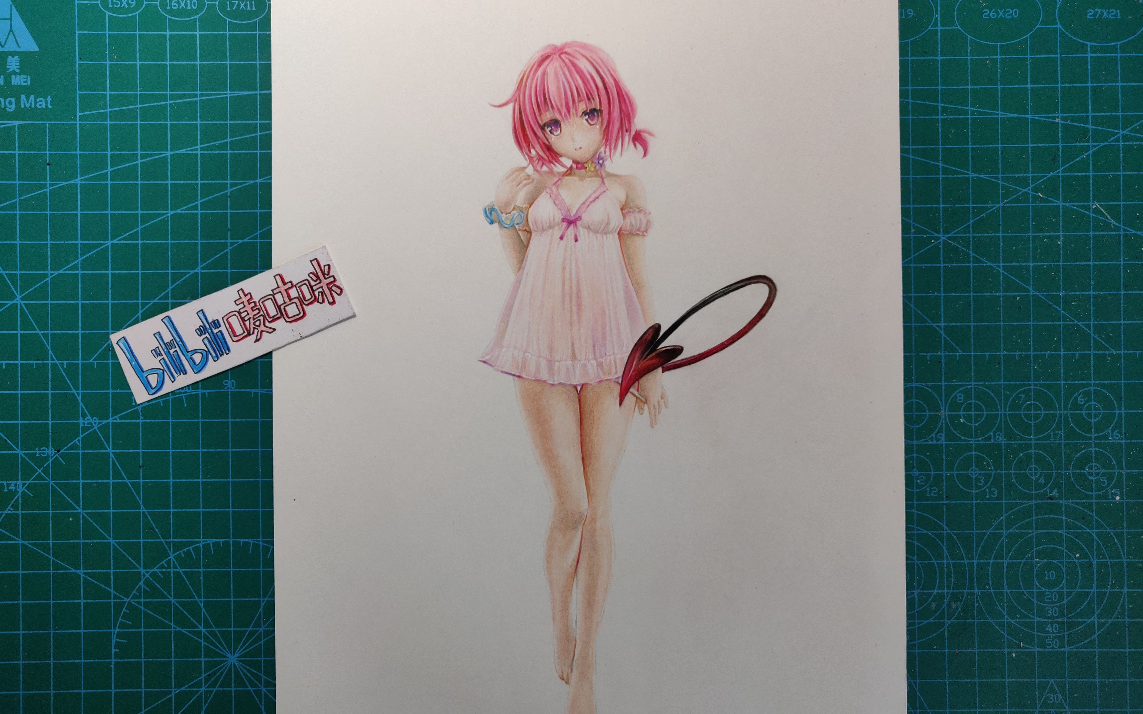 手绘手办用彩铅画一只小姨子梦梦