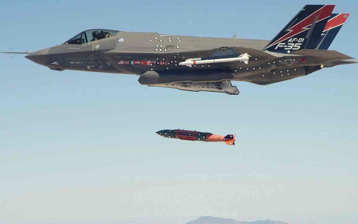要对伊朗开战美国首次公布f35投掷核弹画面专打地下目标