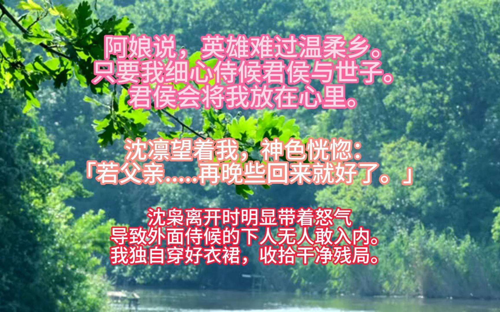 嫁给沈侯做继室的第五年,天下大乱,他出征时留下两封绝笔.一封给年少相知的红颜,一封给即将及冠的儿子.留给我的,只有满府惶惶的人心和冷倔的继...