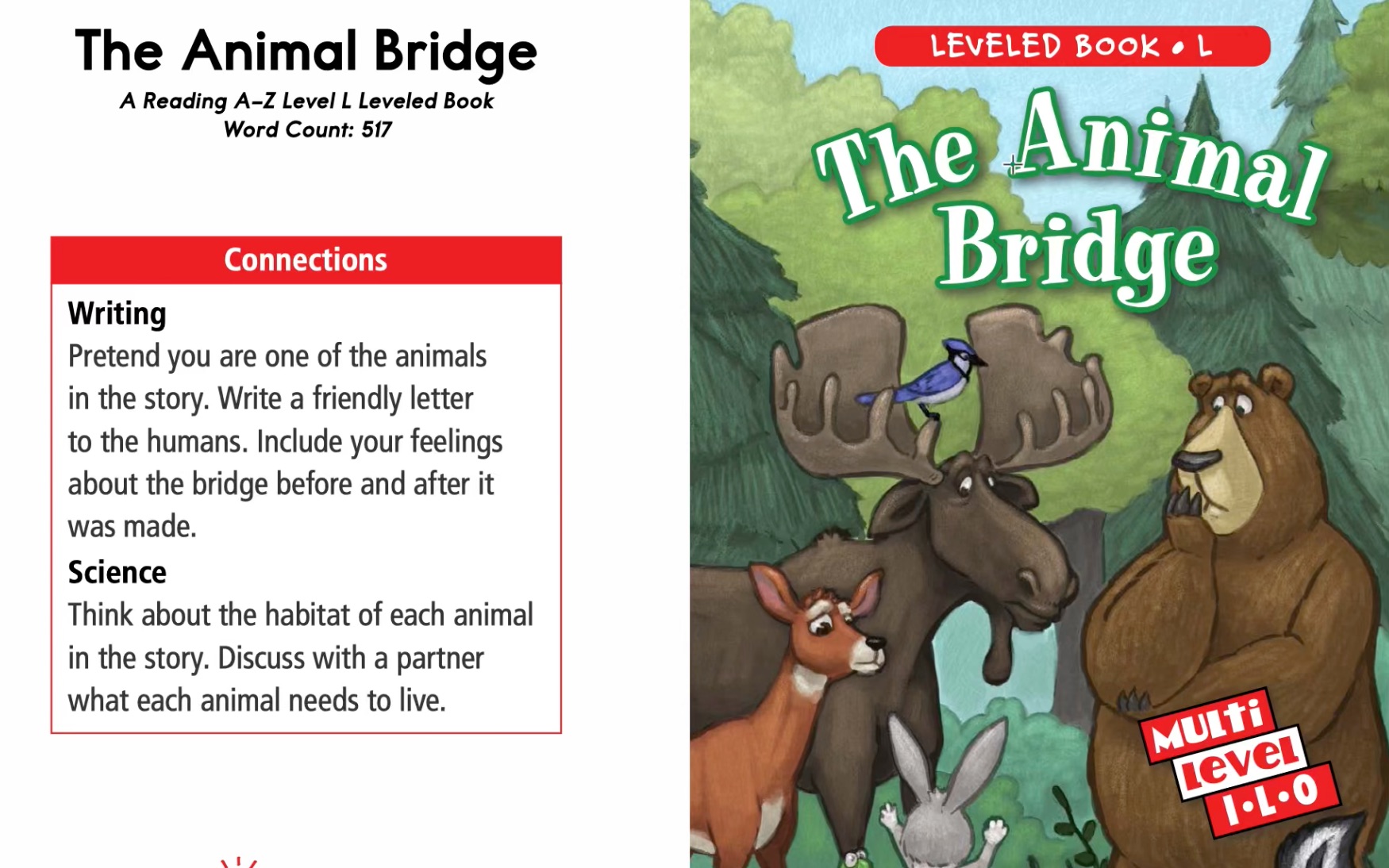 [图]绘本阅读-RAZ分级-Level-L-45-The Animal Bridge