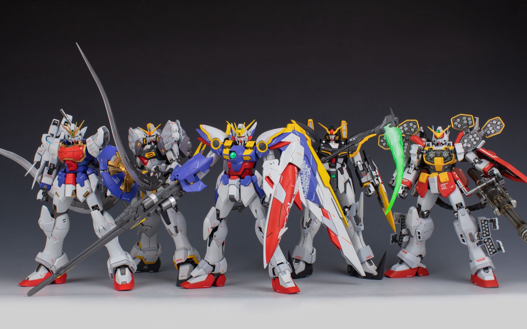 万代ew版mg w高达五小强完成品制作分享