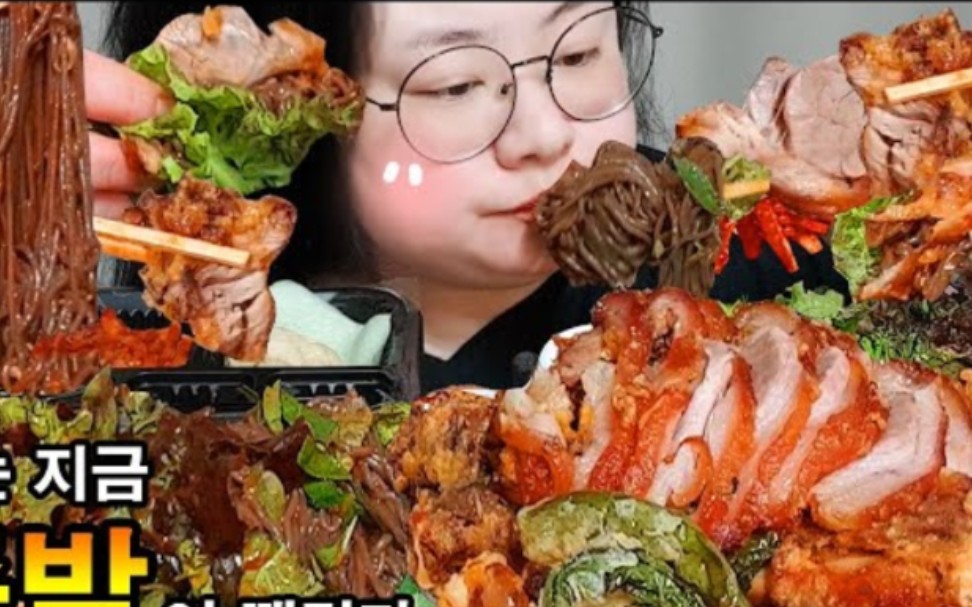 79 baebely 79胖胖姐吃播- 香辣韩式荞麦面&炸猪脚片!