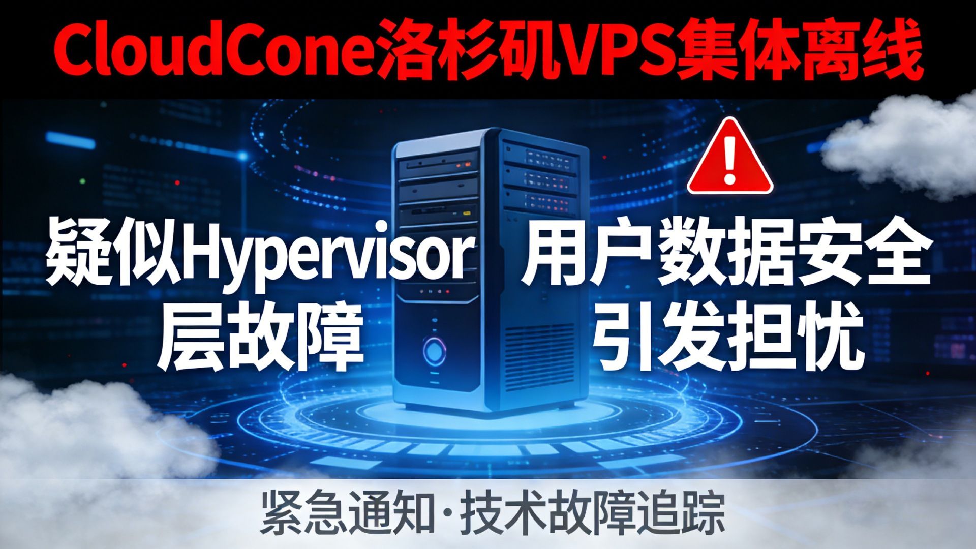 CloudCone美国洛杉矶VPS集体离线,疑似Hypervisor层故障,用户数据安全引发担忧