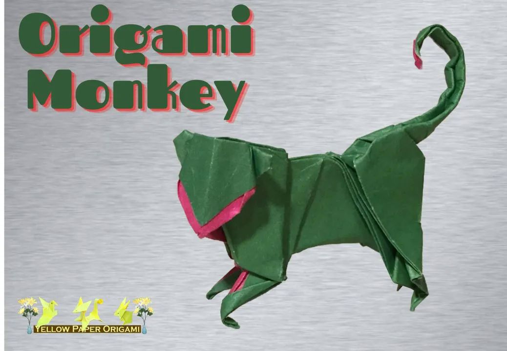 【yellow paper origami】猴子折纸教程how to make paper monkey