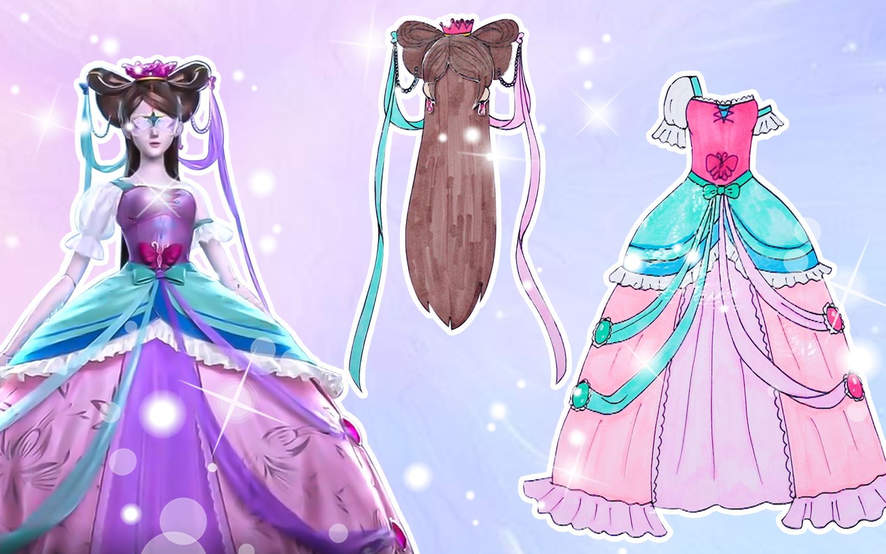 手工纸娃娃玩具:纸娃娃装扮,《叶罗丽x冰莲花》梦公主装扮