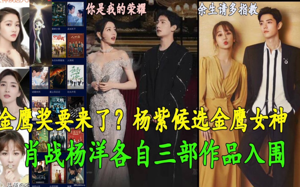 金鹰奖公布候选作品,肖战和杨洋各自三部作品入围,杨紫候选金鹰女神#肖战#杨紫#杨洋#迪丽热巴#金鹰奖#任嘉伦#肖战杨紫哔哩哔哩bilibili