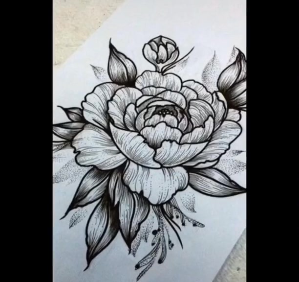 分享男女都适合的素花点刺纹身手稿图案手稿纹身的日常