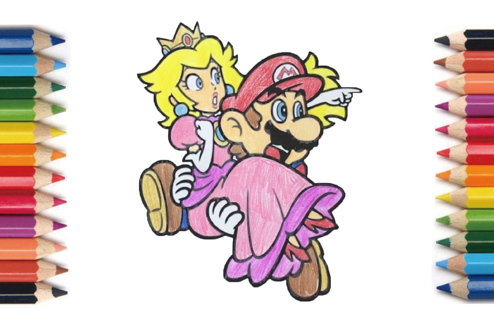 【Coloring】Princess Peach and Mario 【涂り絵】ピーチ姫マリオ 【涂色】桃子公主和马里奥196哔哩哔哩bilibili