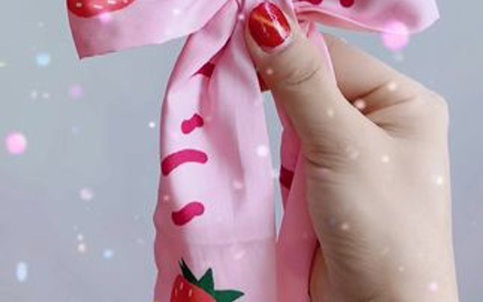 刀型丝巾的蝴蝶系法图片
