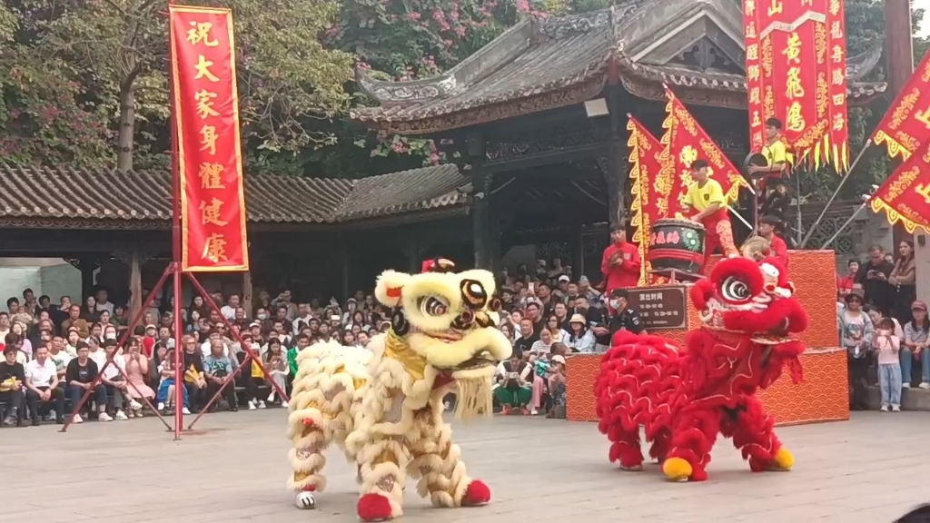 请观看佛山祖庙醒狮