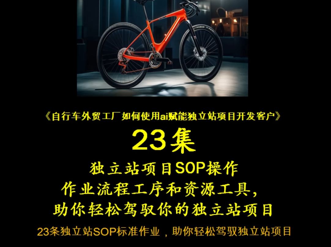 自行车外贸工厂,如何使用ai赋能独立站项目开发客户?23条 2024年12月哔哩哔哩bilibili