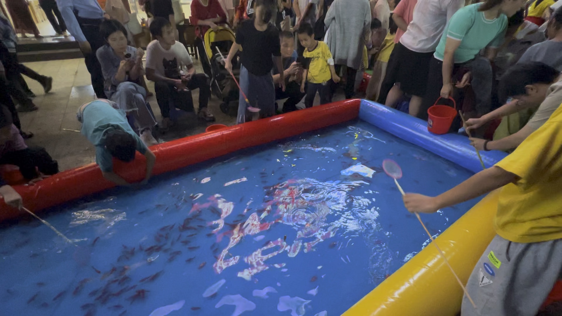 捞小鱼儿成了孩子们喜欢的项目